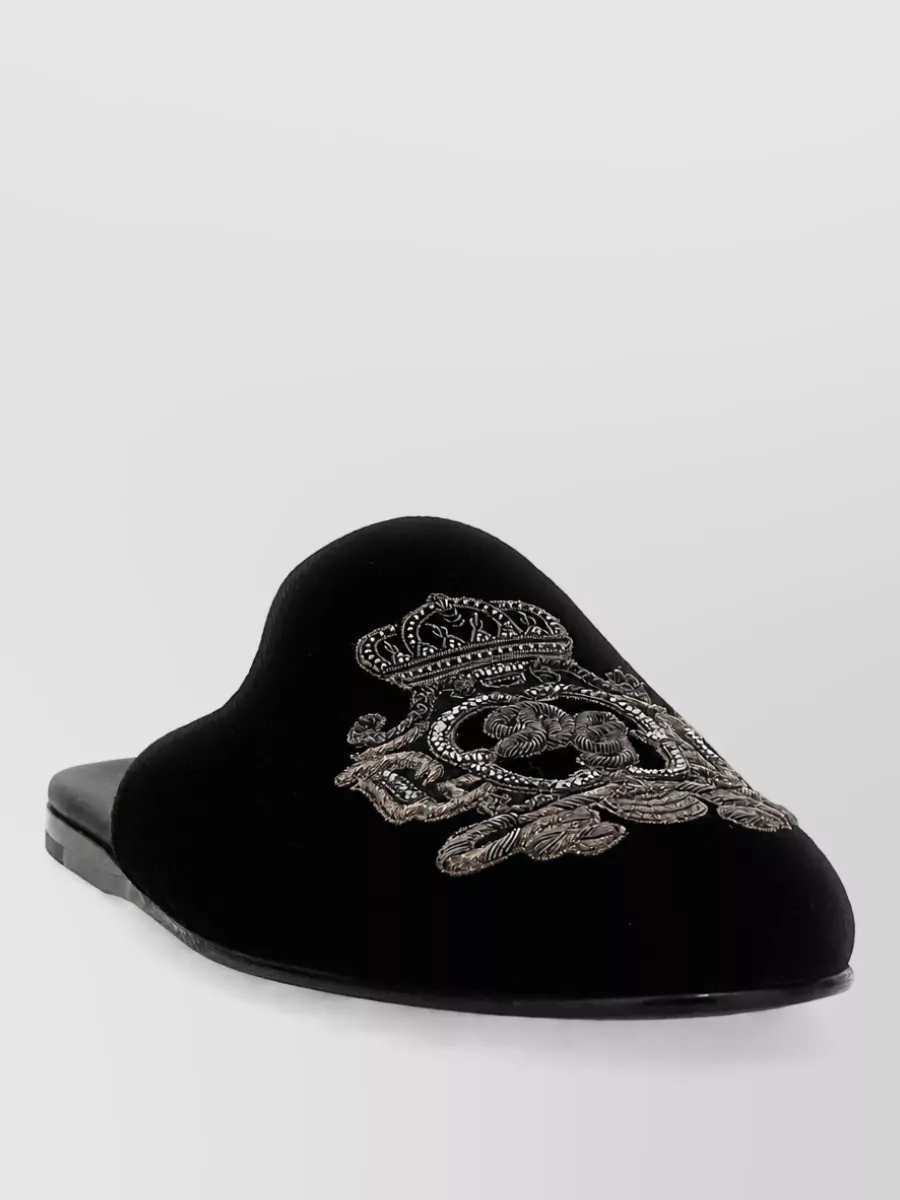 Dolce&Gabbana velvet embroidered slippers