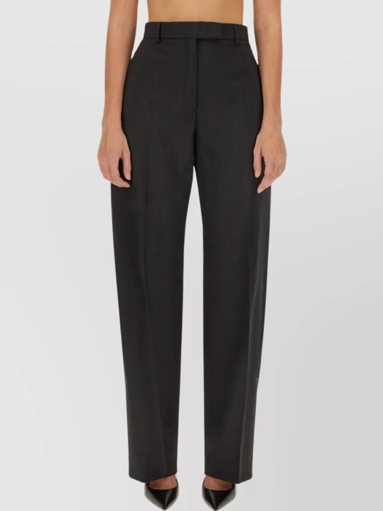 Sportmax Wide Leg Trousers With Pleats And Pockets In Black