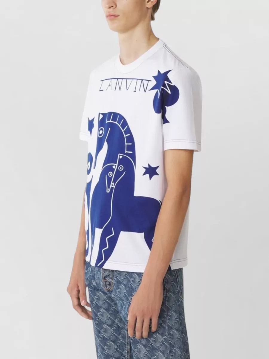 Lanvin Graphic Print Round Neck Short Sleeve T-Shirt