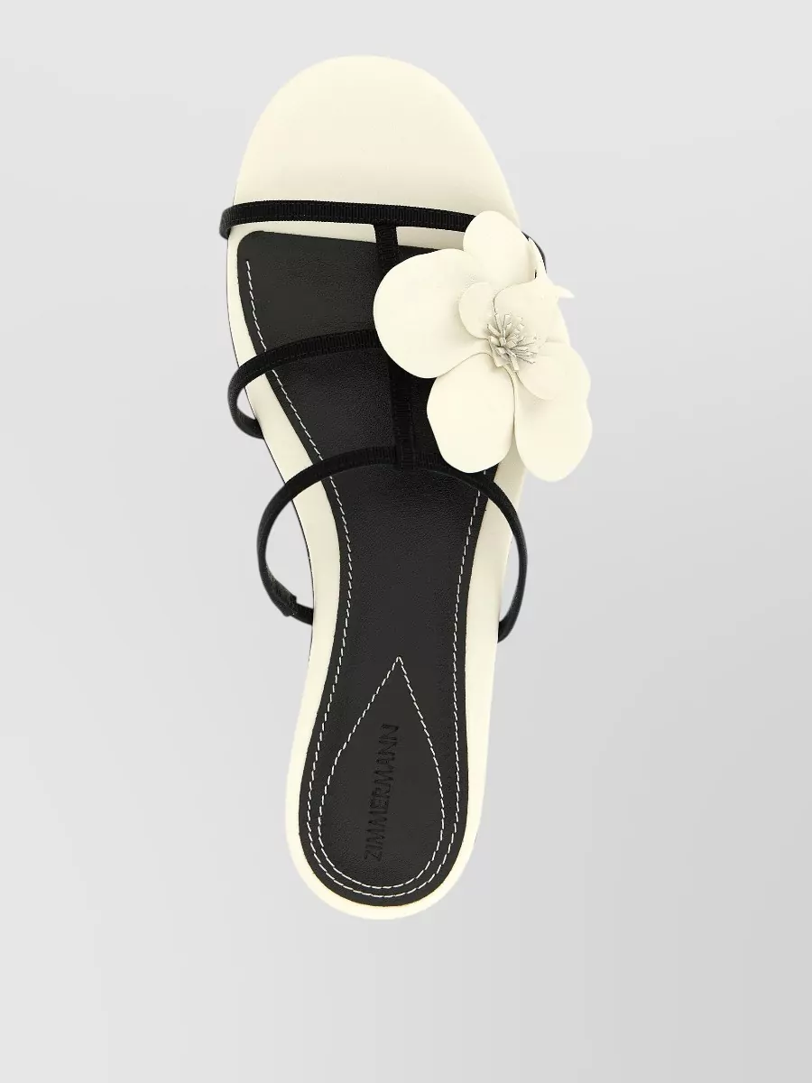 Zimmermann Orchid Floral Flat Strappy Open Toe Sandals