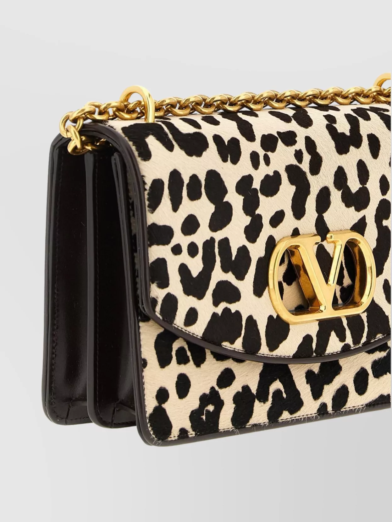 Valentino Garavani Vain Small Cow-print Leather And Calf-hair Shoulder Bag