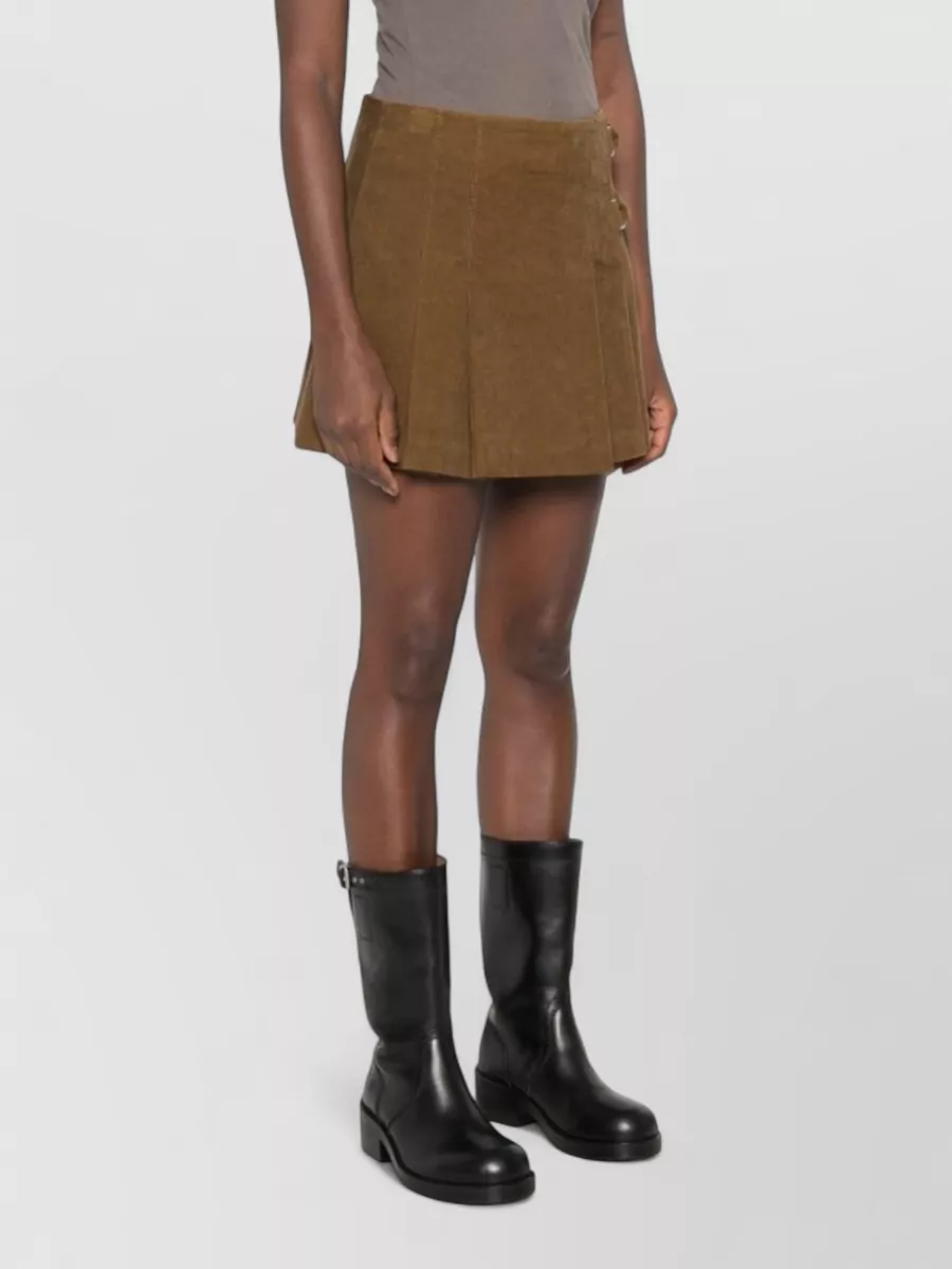 Golden Goose cotton corduroy pleated mini skirt