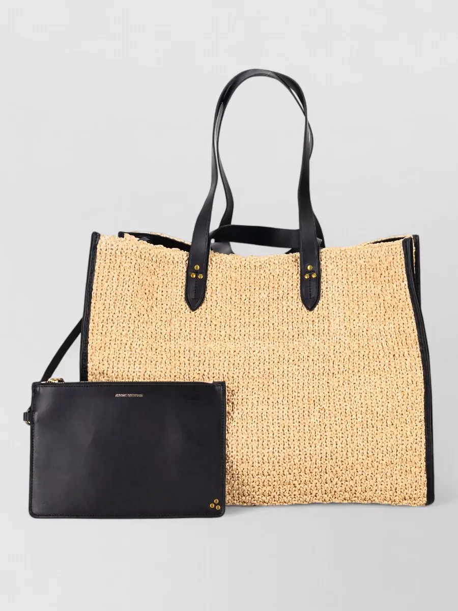 Jérôme Dreyfuss leather raffia beach bag