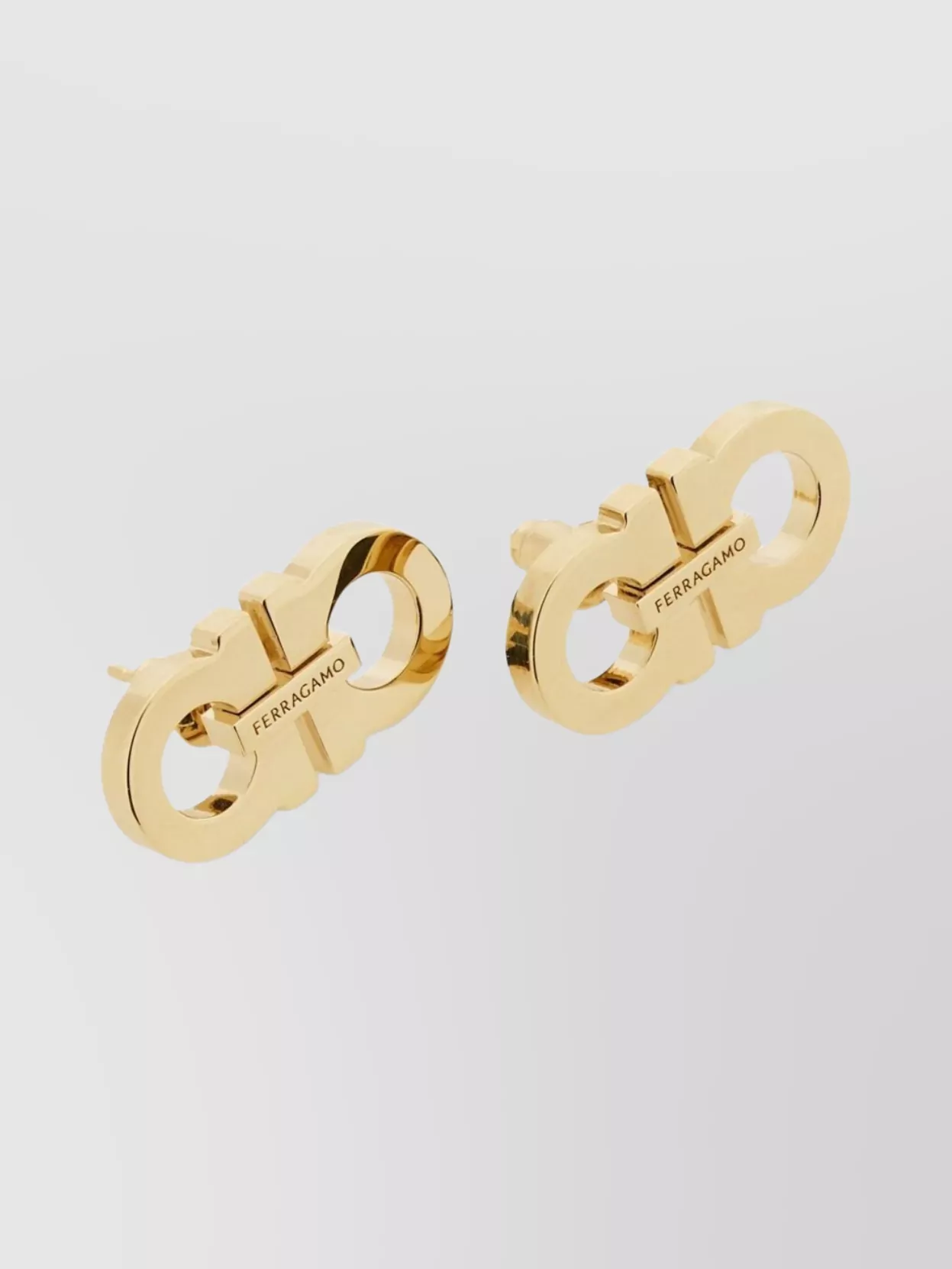 Ferragamo 2 Hooks Earrings Gold-Tone Finish
