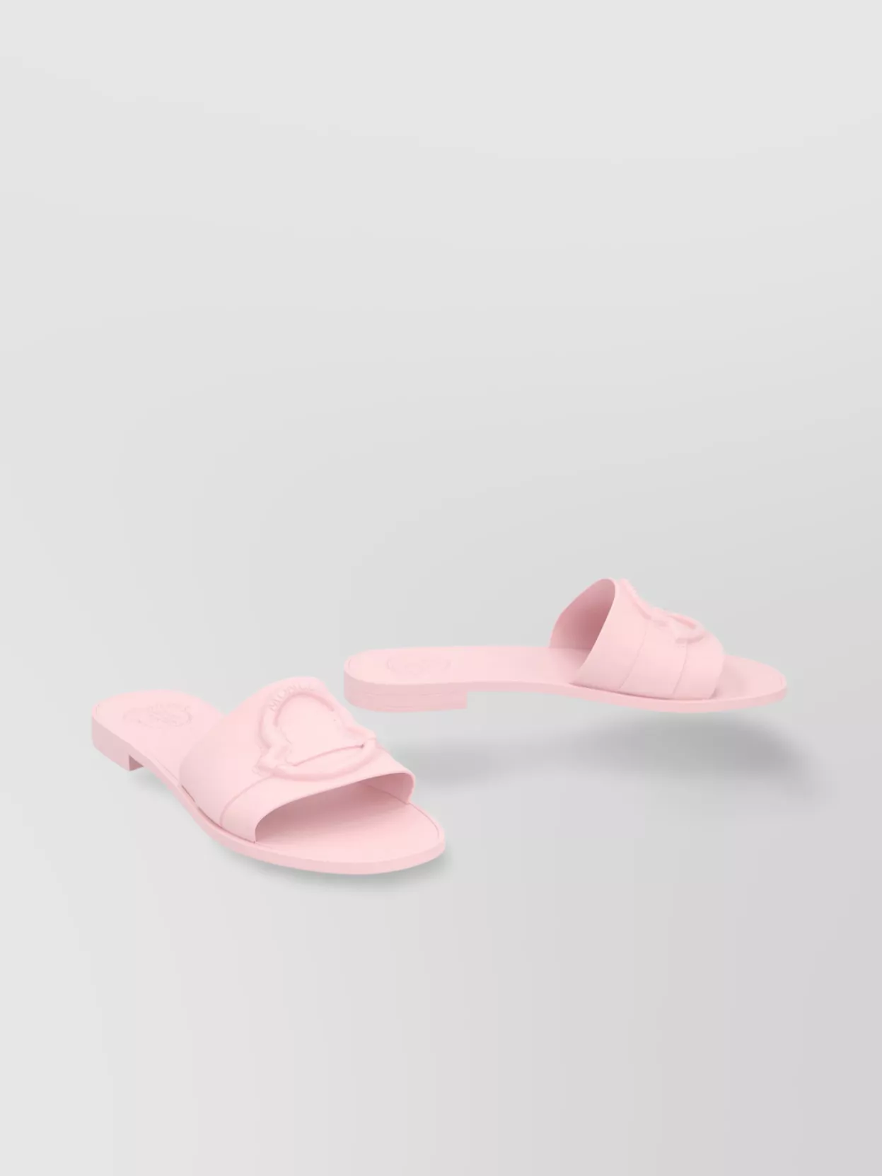Moncler Rubber Slides With Flat Sole And Open Toe