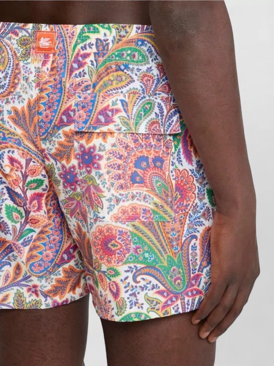 Etro Printed Shorts Elastic Waistband Side Pockets