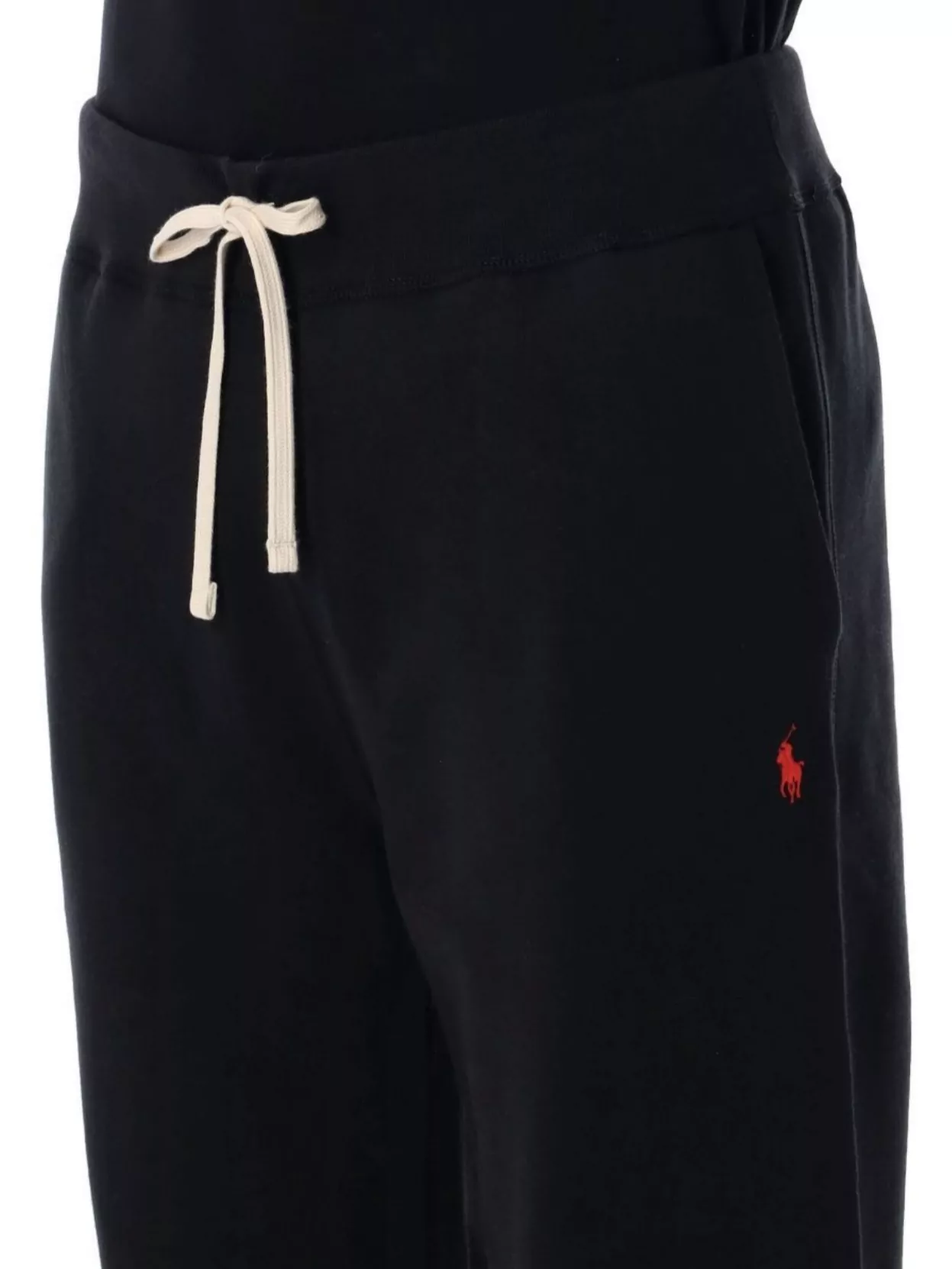 Polo Ralph Lauren Relaxed Fit Trousers With Drawstring Waist And Tapered Leg In Black