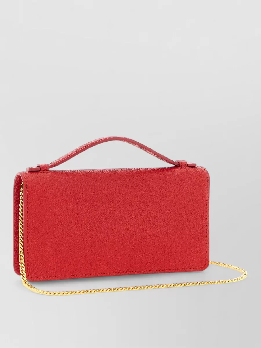 Valentino Garavani Vlogo Signature Leather Clutch Bag
