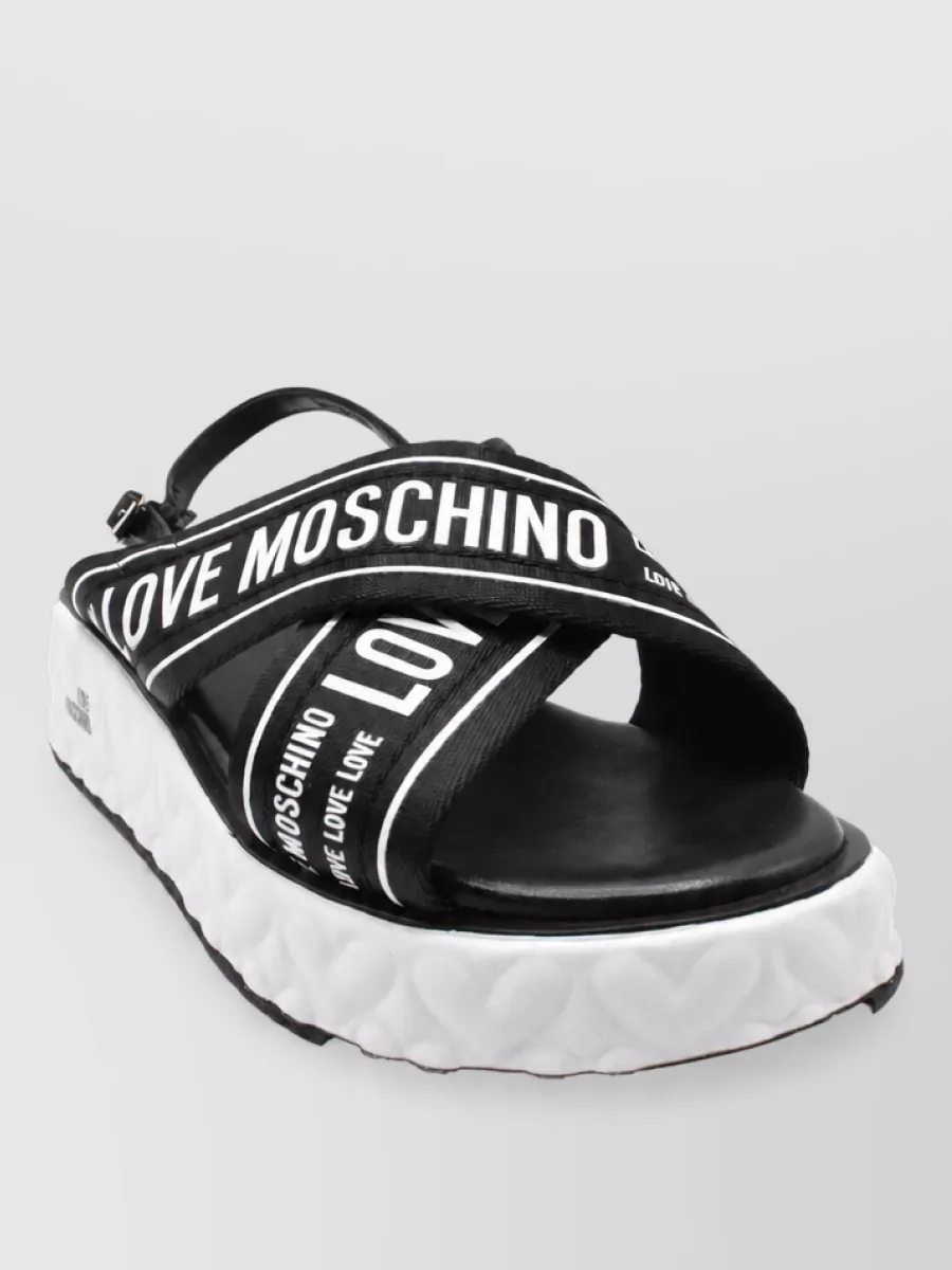 Love Moschino leather slides