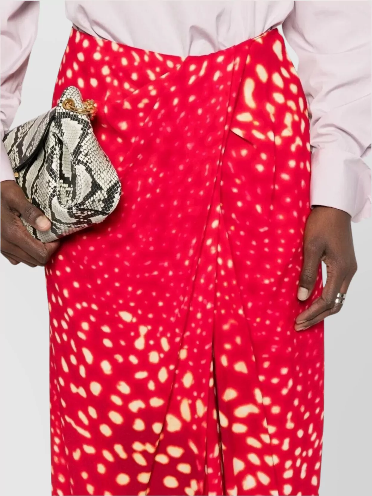 Dries Van Noten High Waist Midi Skirt With Wrap Design