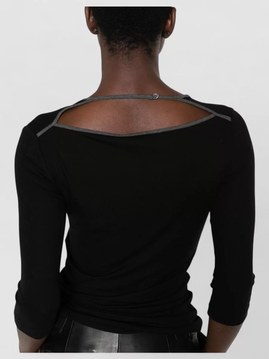 Iro Ribbed Three Quarter Sleeve Top