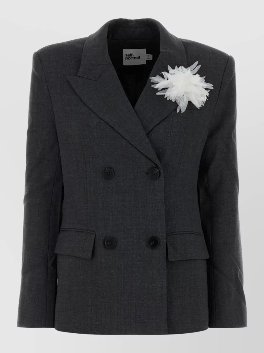 Self-Portrait Oversized twill blazer