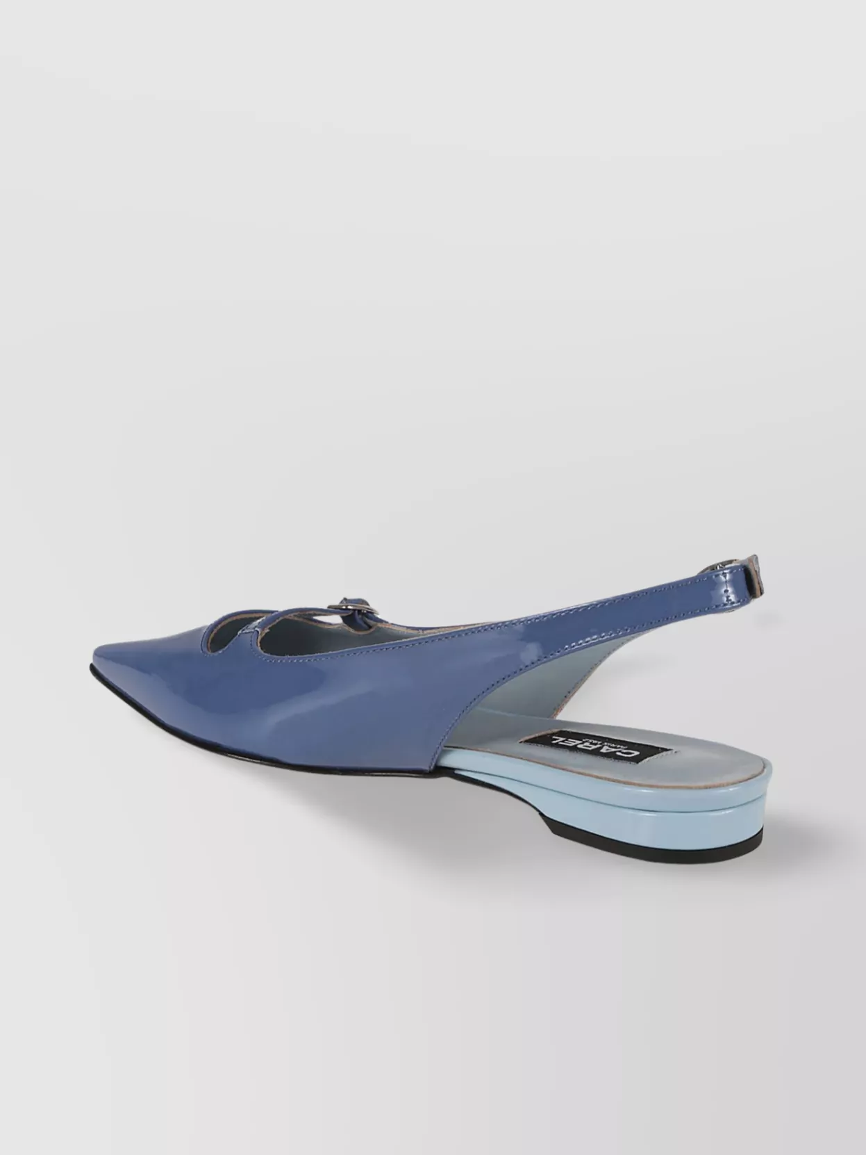 Carel Paris Glossy Buckle Pointed Toe Ballerina Shoes