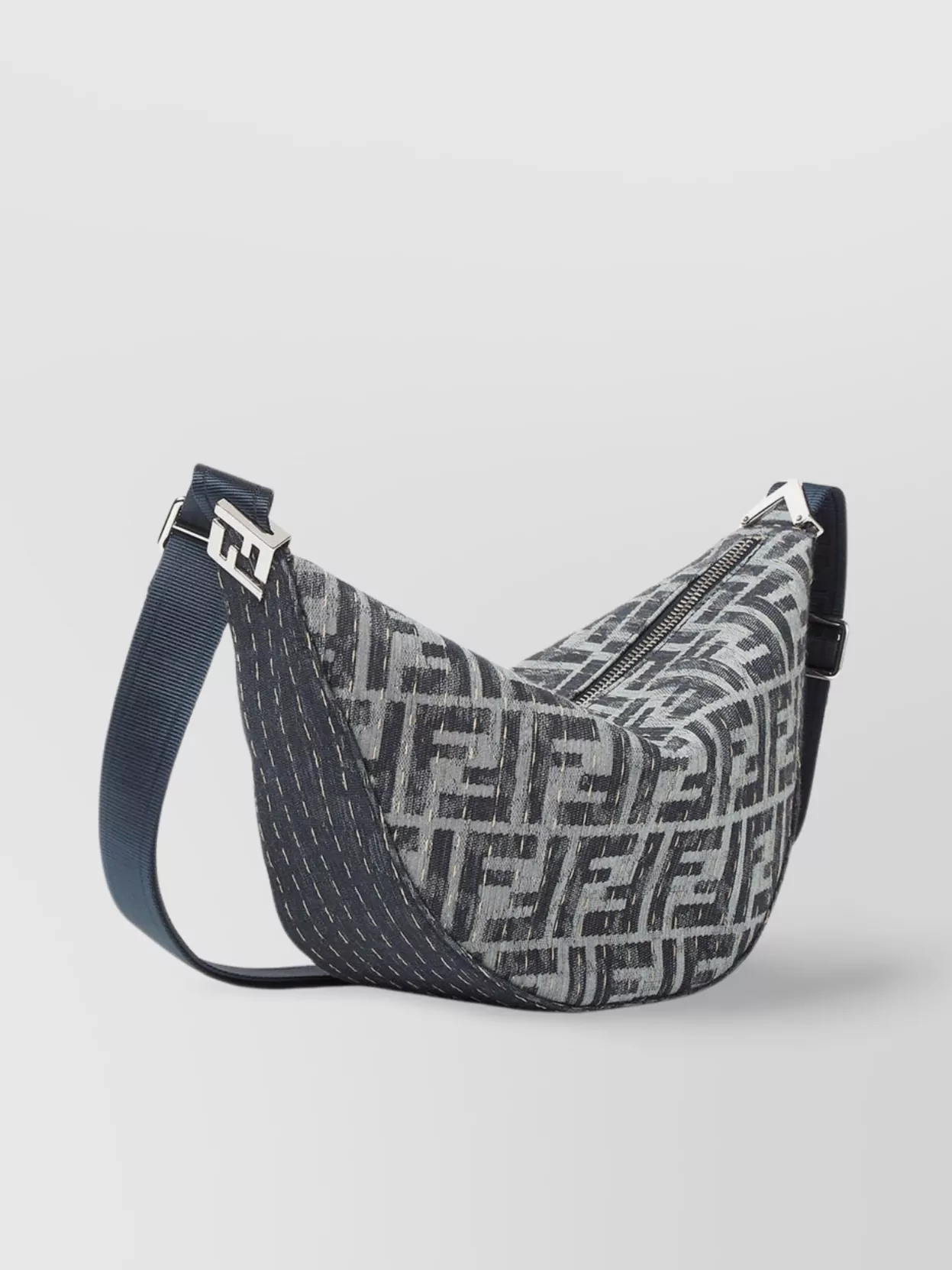 Fendi Pattern Denim Shoulder Bag