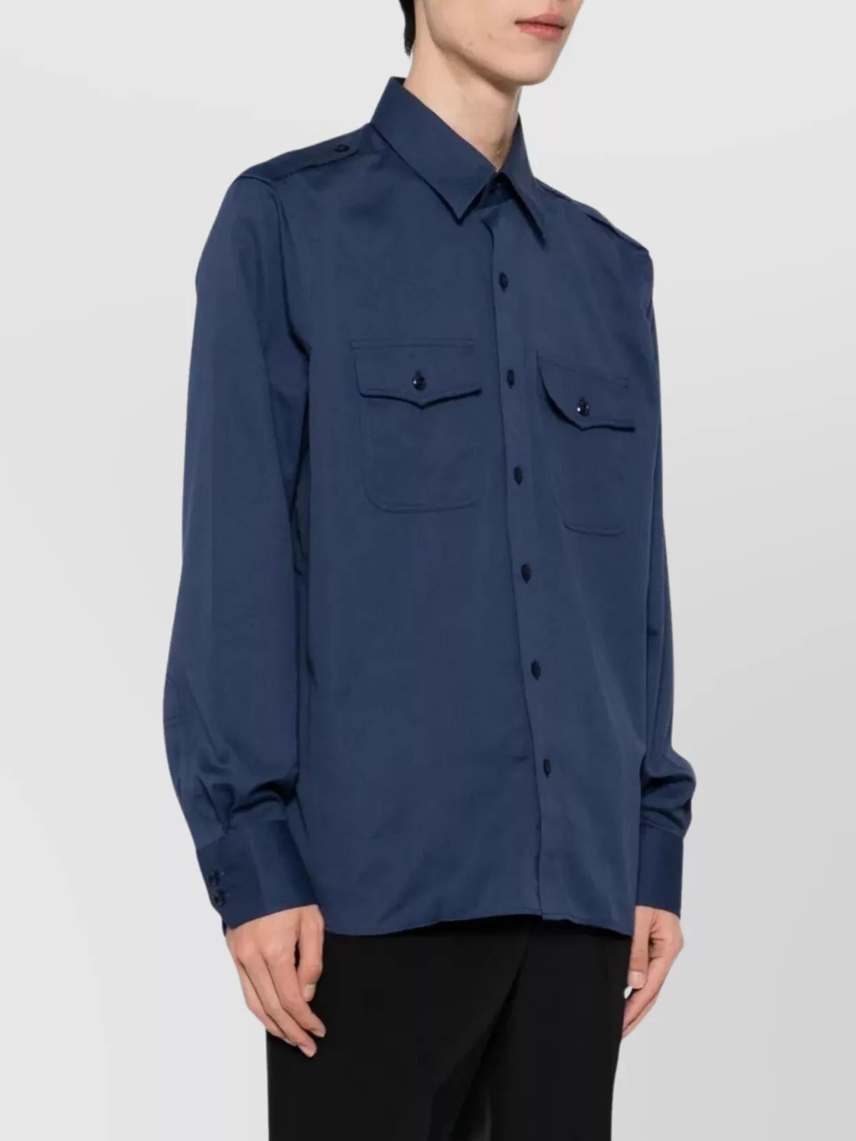 Tom Ford Military Style Cotton Silk Shirt