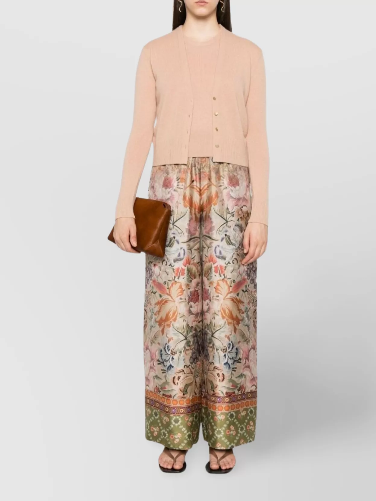 Pierre Louise Mascia Floral Pattern Silk Trousers In Pink