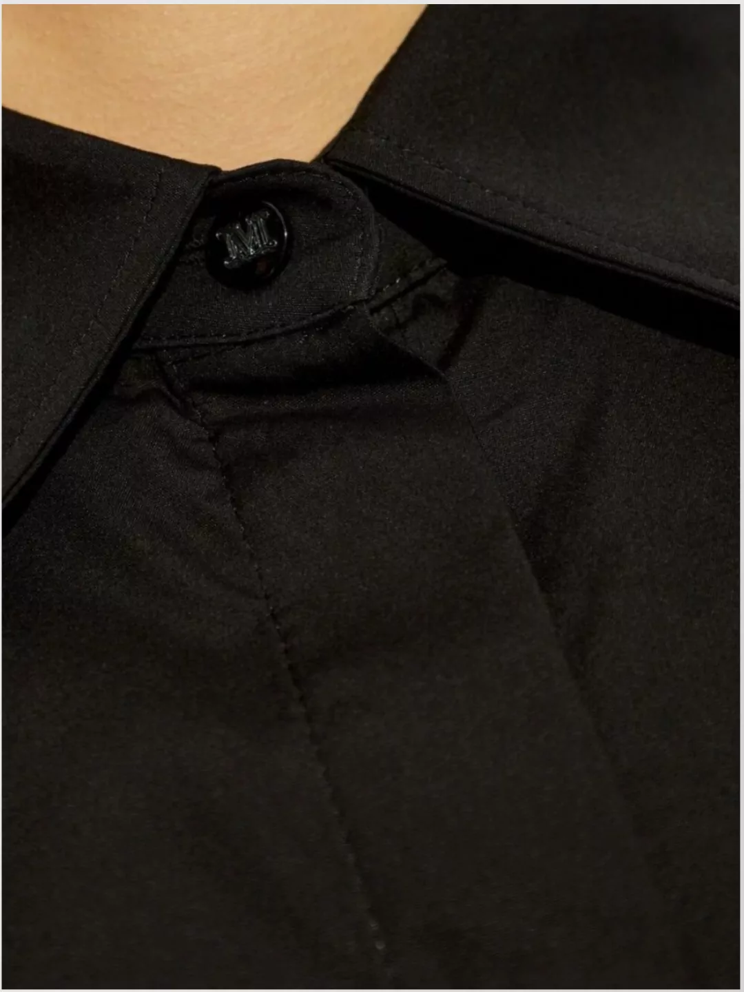 Max Mara Collared Cropped Top With Elasticated Hem And Long Sleeves In Brown