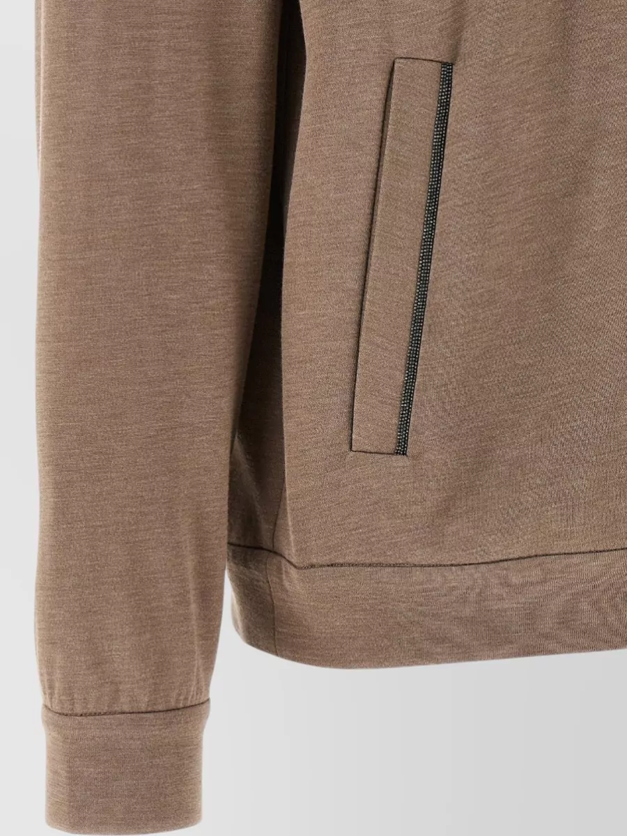 Brunello Cucinelli Silk Cotton Zip-Up Hoodie