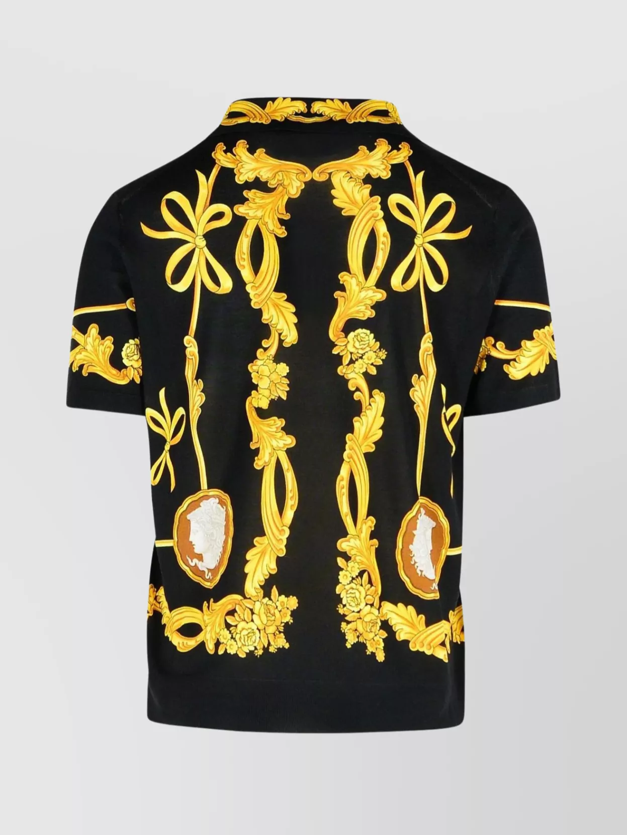 Versace Evening Shirt With Short Sleeves And Polo Collar