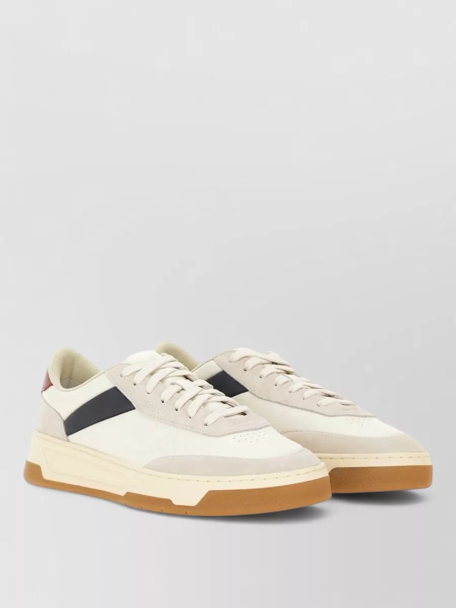 Boss Leather Lace-Up Sneakers