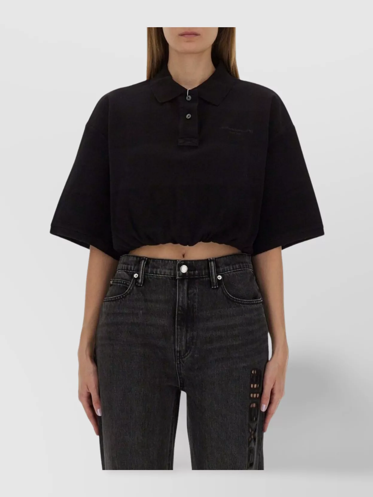 Alexander Wang Cropped Polo Collar Top