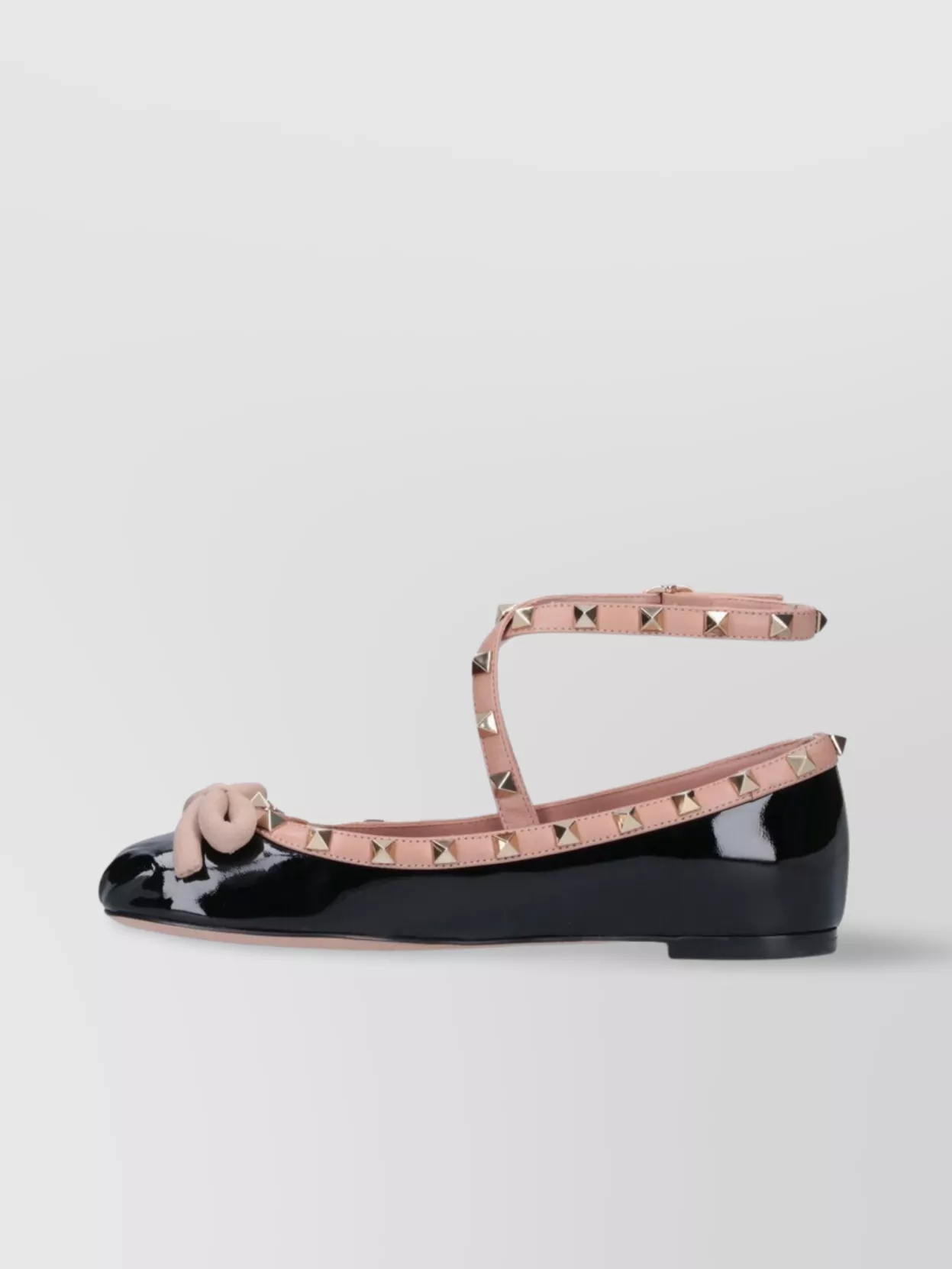 Valentino Ballet Flats With Ankle Strap And Bow Detail In Black
