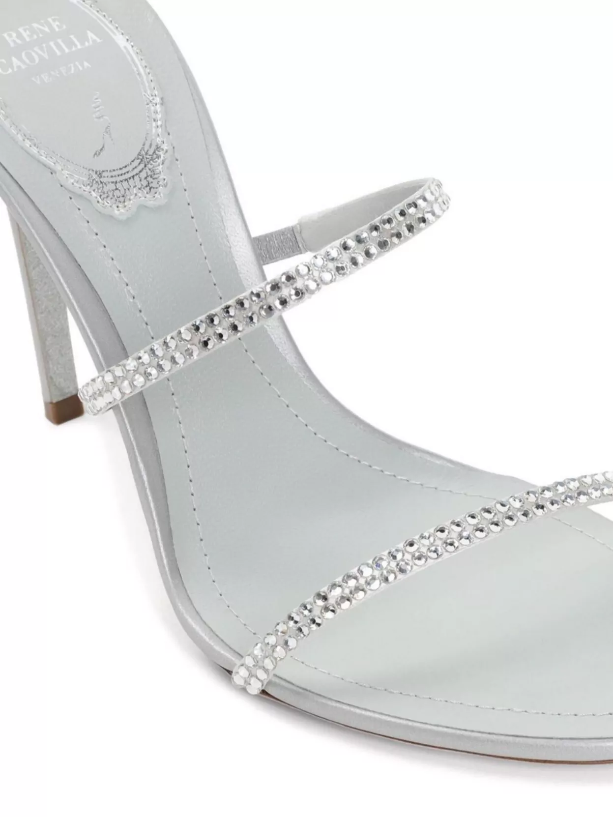 Rene Caovilla Crystal Spiral Stiletto Heel Sandals