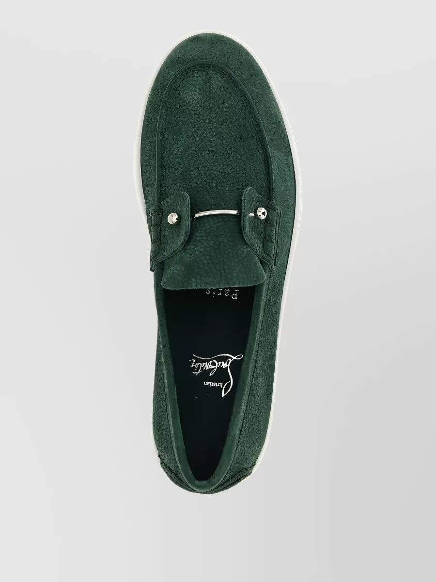 Christian Louboutin Leather Lace-Up Slip-On Boat Shoes