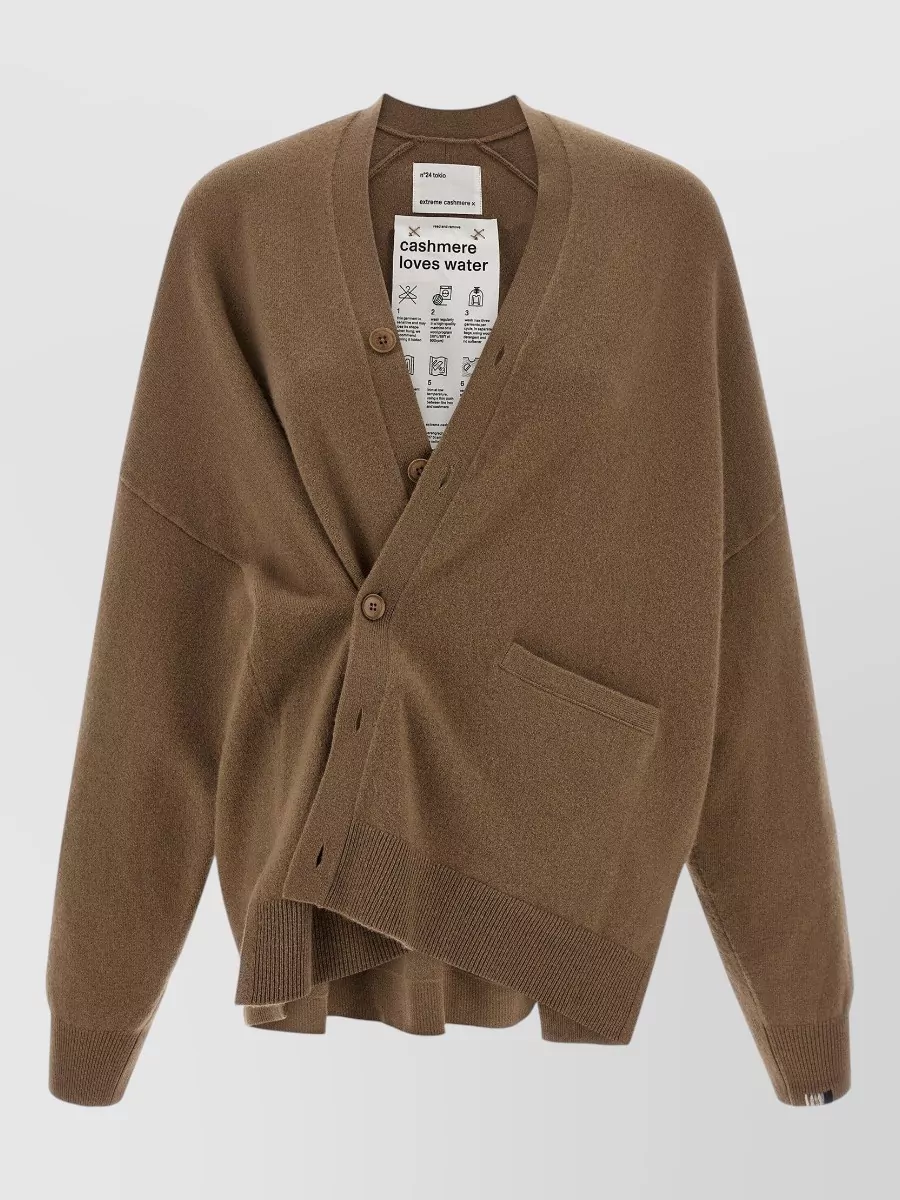 Extreme Cashmere Cashmere Oversized Ribbed V-Neck Cardigan