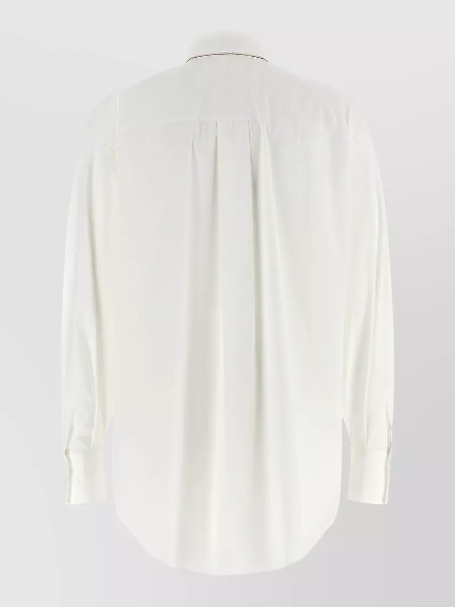 Brunello Cucinelli Cotton Poplin Long-Sleeve Shirt With Removable Tie