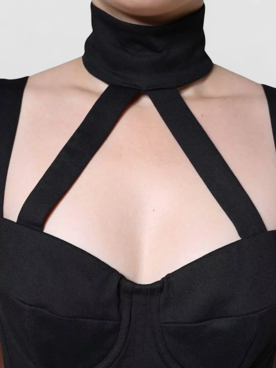 Dolce&Gabbana Cutout Sleeveless High-Neck Mini Dress