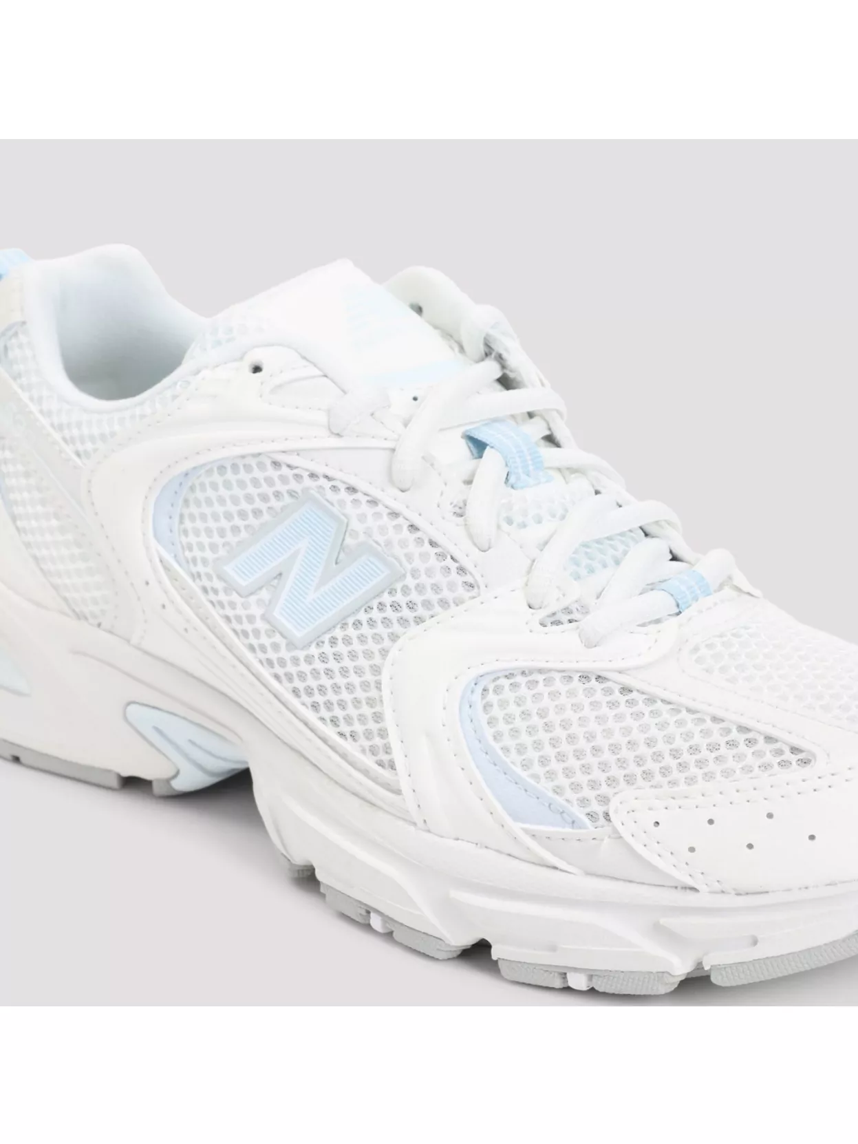 New Balance Mesh Upper Leather Sneakers