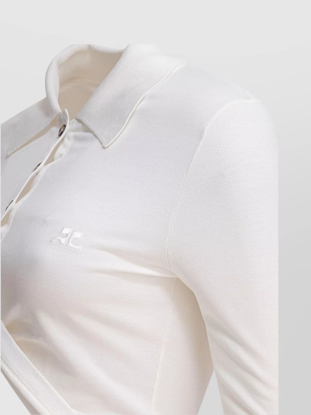 Courrèges Collared Neck Knotted Front Long Sleeves