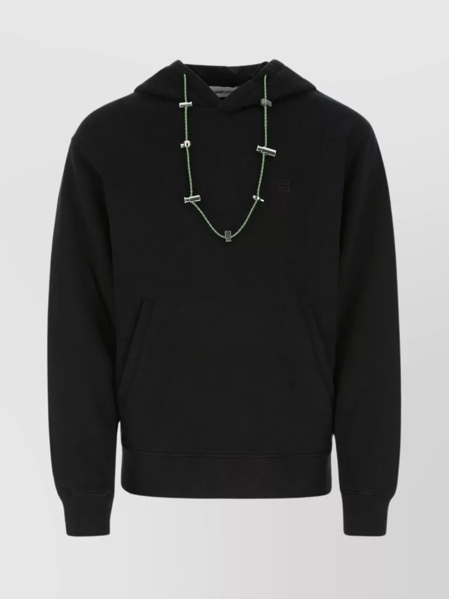 Shop Ambush Stoppers Cotton Hooded Sweatshirt With Ribbed Accents In Black