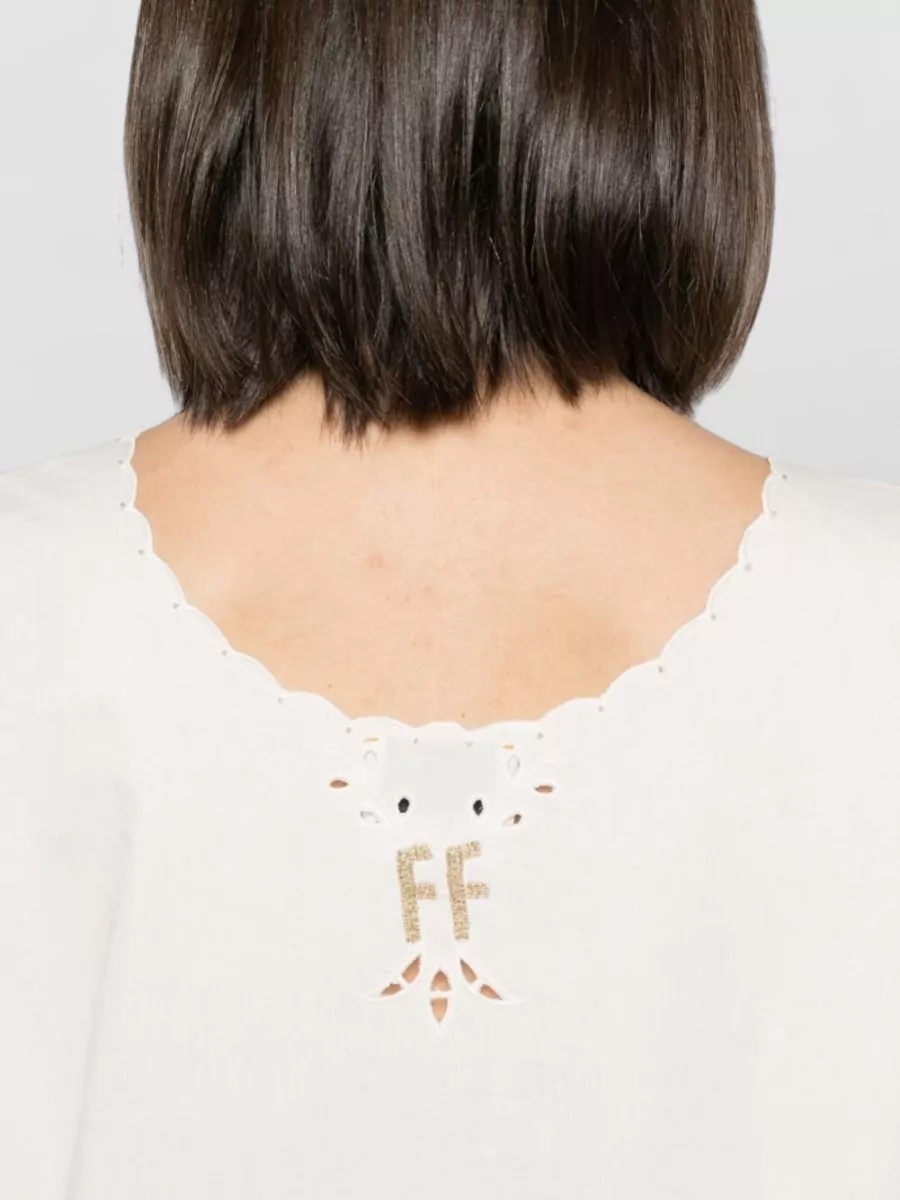 Forte Forte Embroidered Cotton Scoop Neck Sleeveless Top