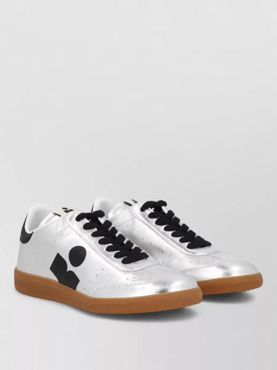 Isabel Marant Sneakers Contrast Heel Tab Metallic Finish