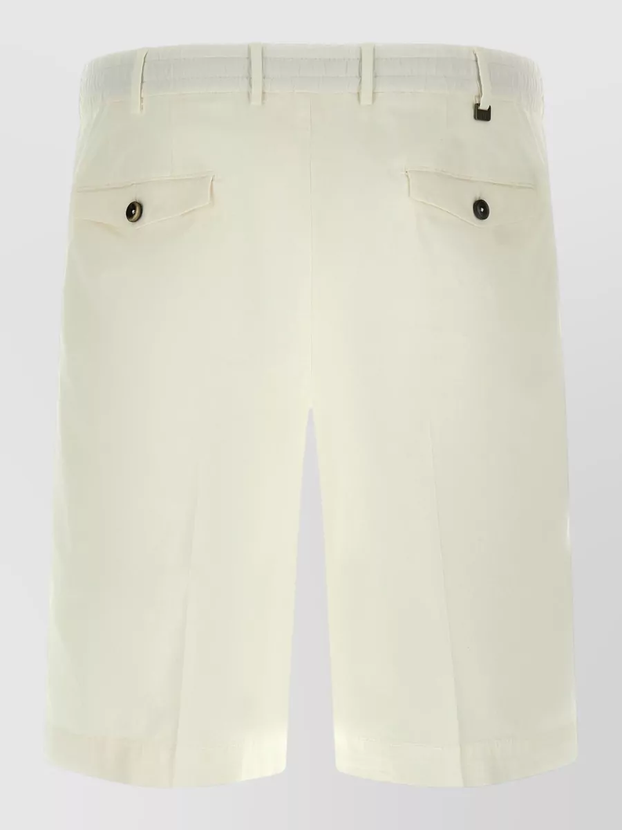 Pt Torino Stretch Cotton Pleated Bermuda Shorts
