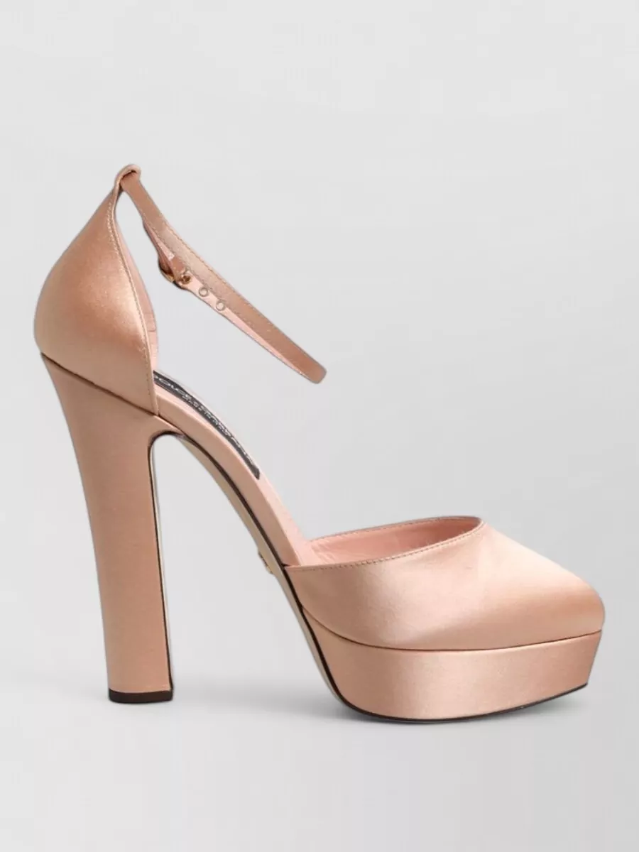 Dolce&Gabbana Satin Ankle Strap Platform Sandals