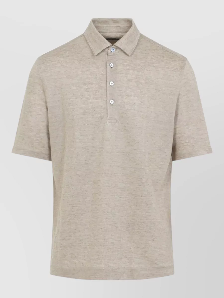 Zegna Linen Short-Sleeve Regular-Fit Polo Shirt