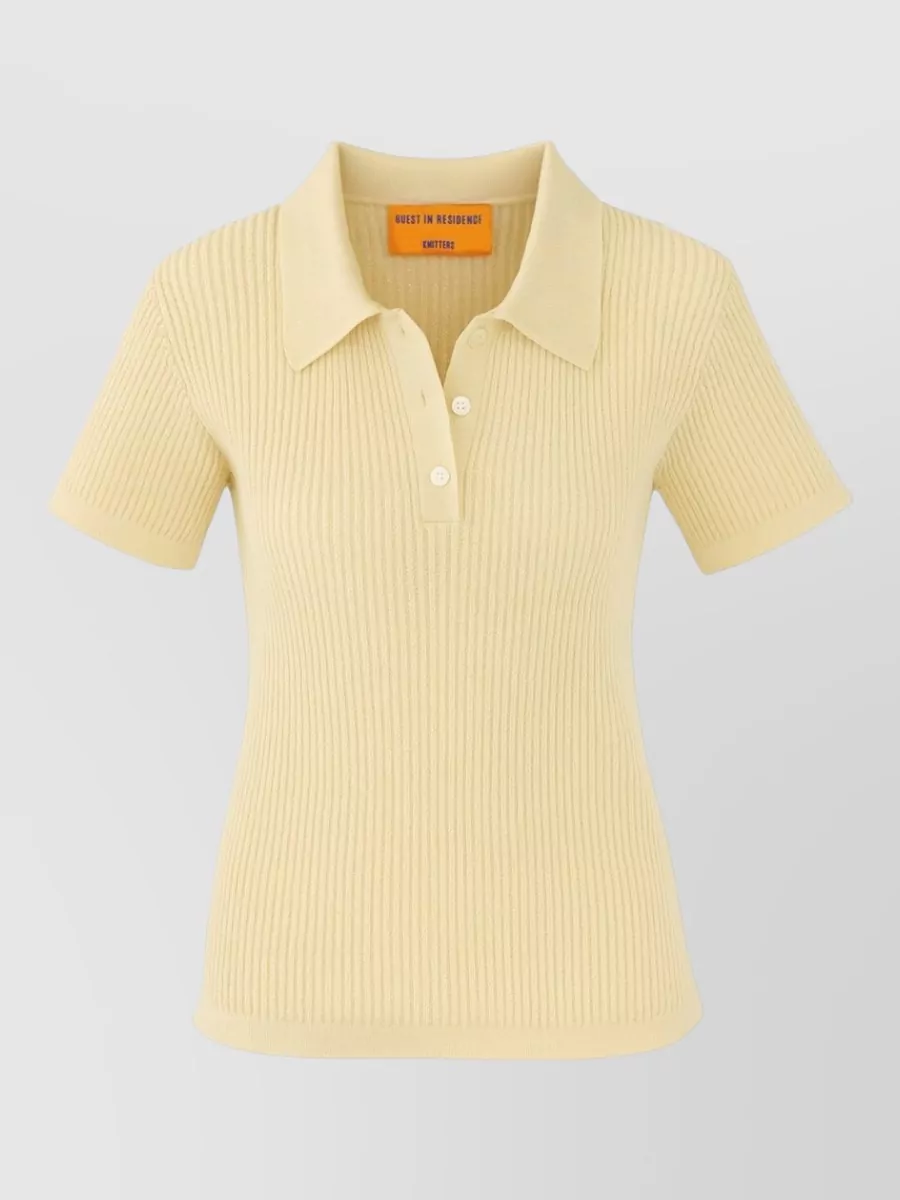 Guest In Residence Cashmere shrunken polo top