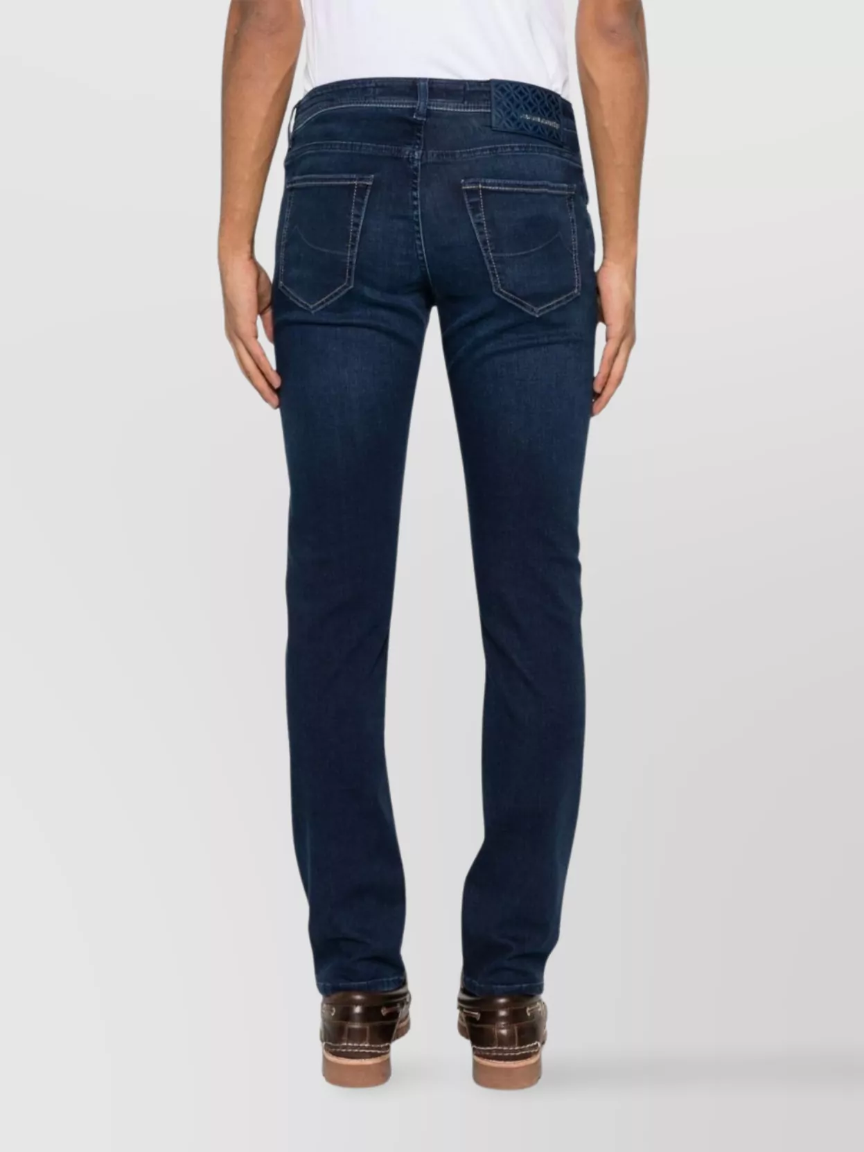 Shop Jacob Cohen Slim Fit Denim Jeans With Contrast Stitching