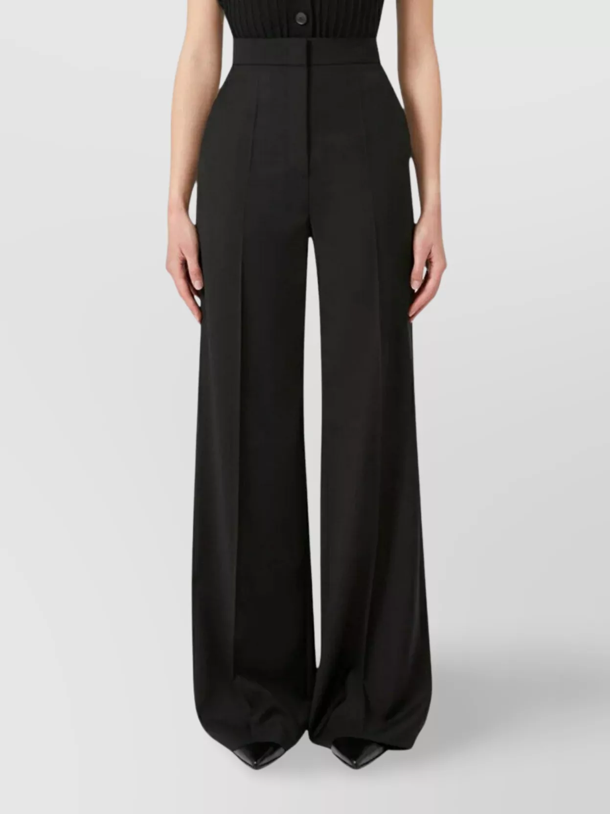 Max Mara High-Rise Wide-Leg Trousers Pockets