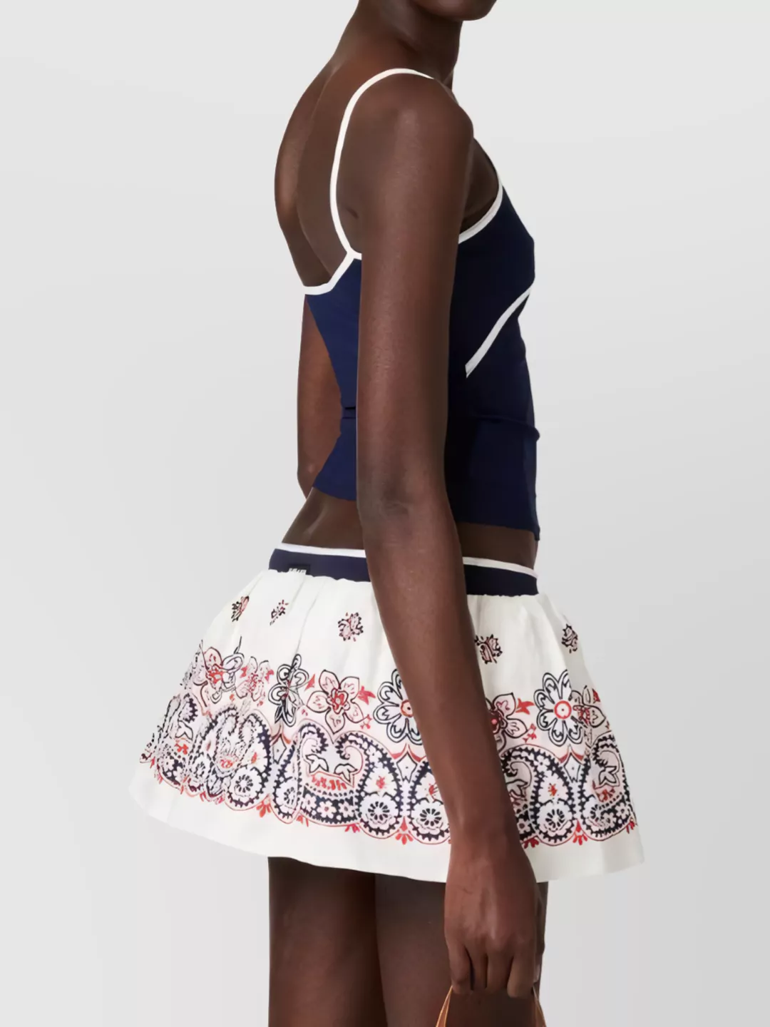 Miu Miu Stretch Jersey Top Floral Design