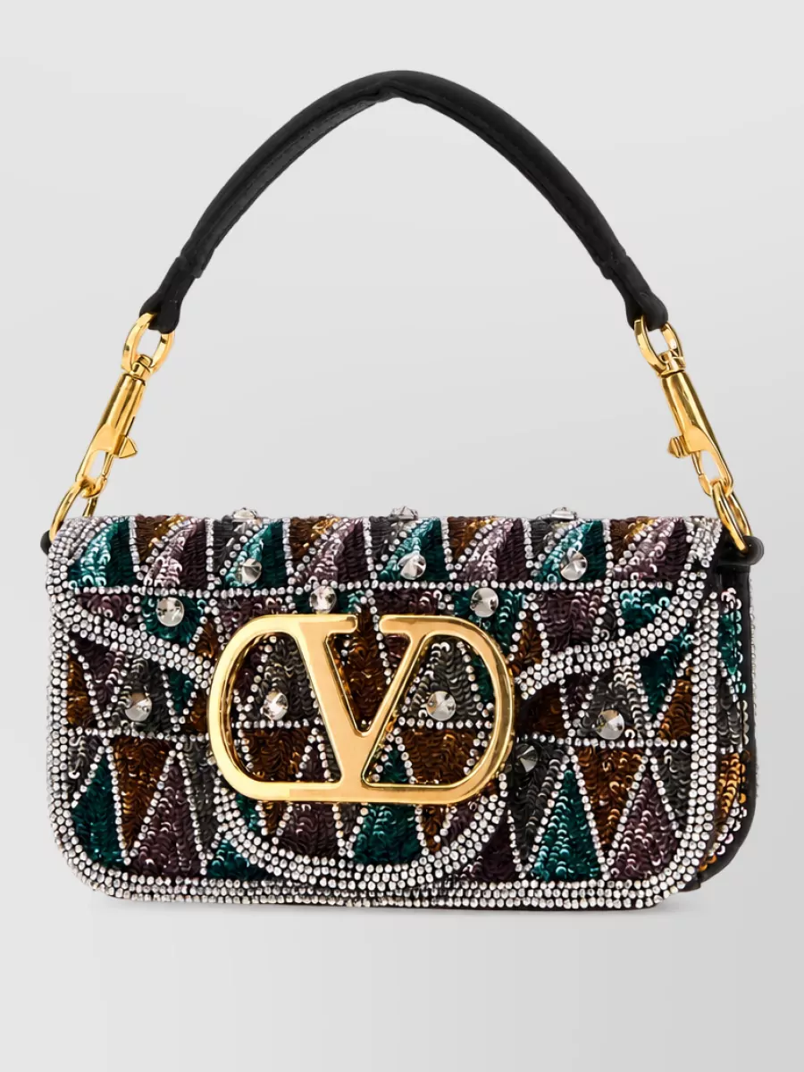 Valentino Garavani locò small embellished satin clutch bag
