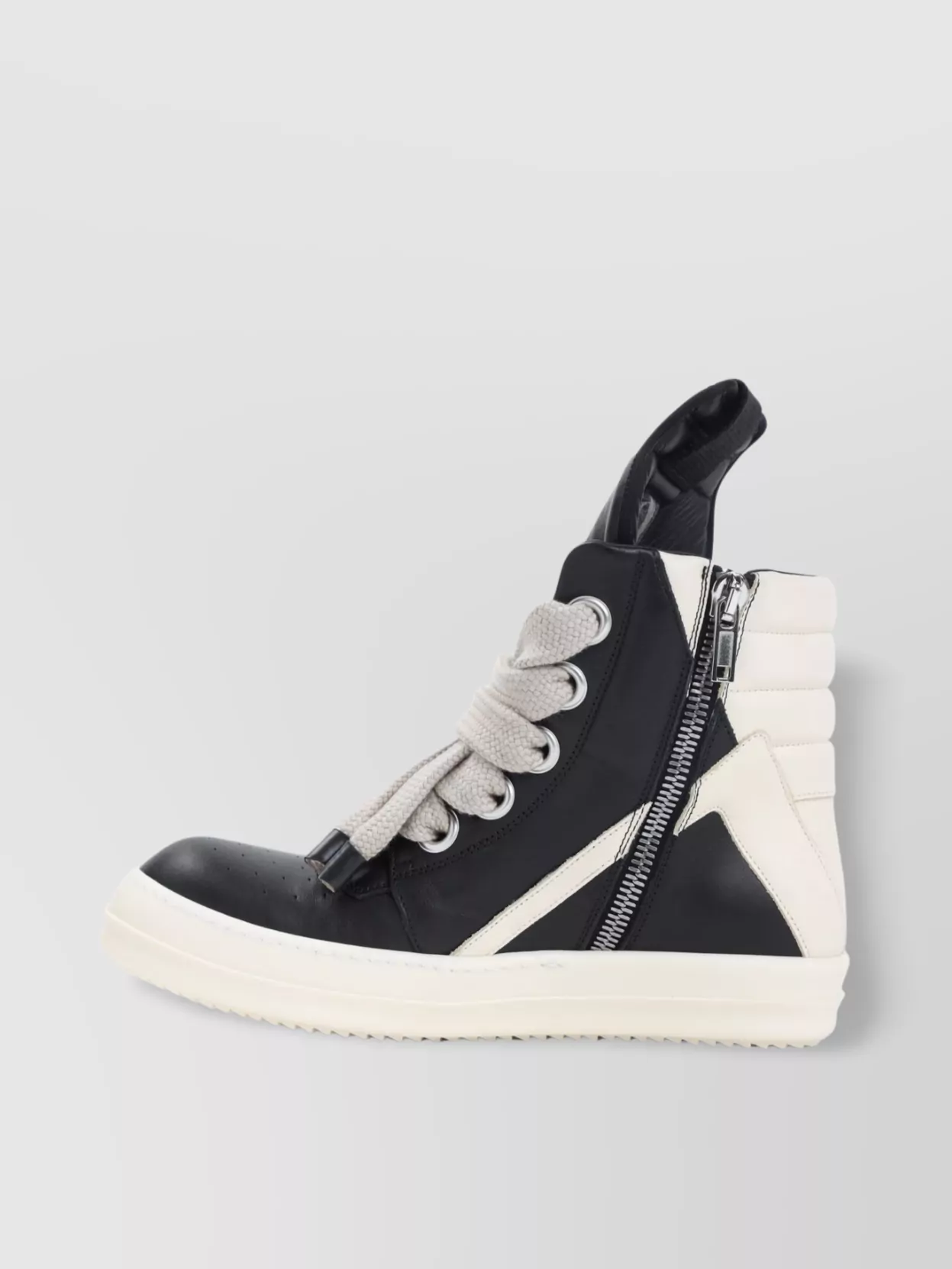 Rick Owens High-Top Leather Strap Sneakers