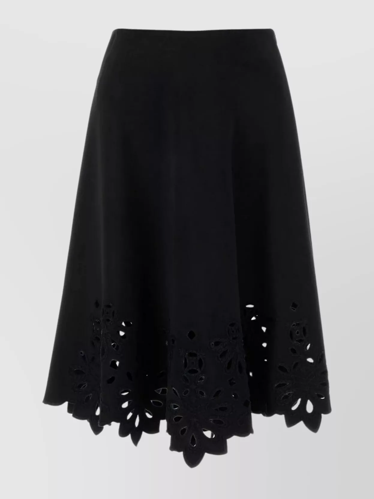 Shop Ermanno Scervino Flared A-line Skirt With Cut-out Embroidered Hem