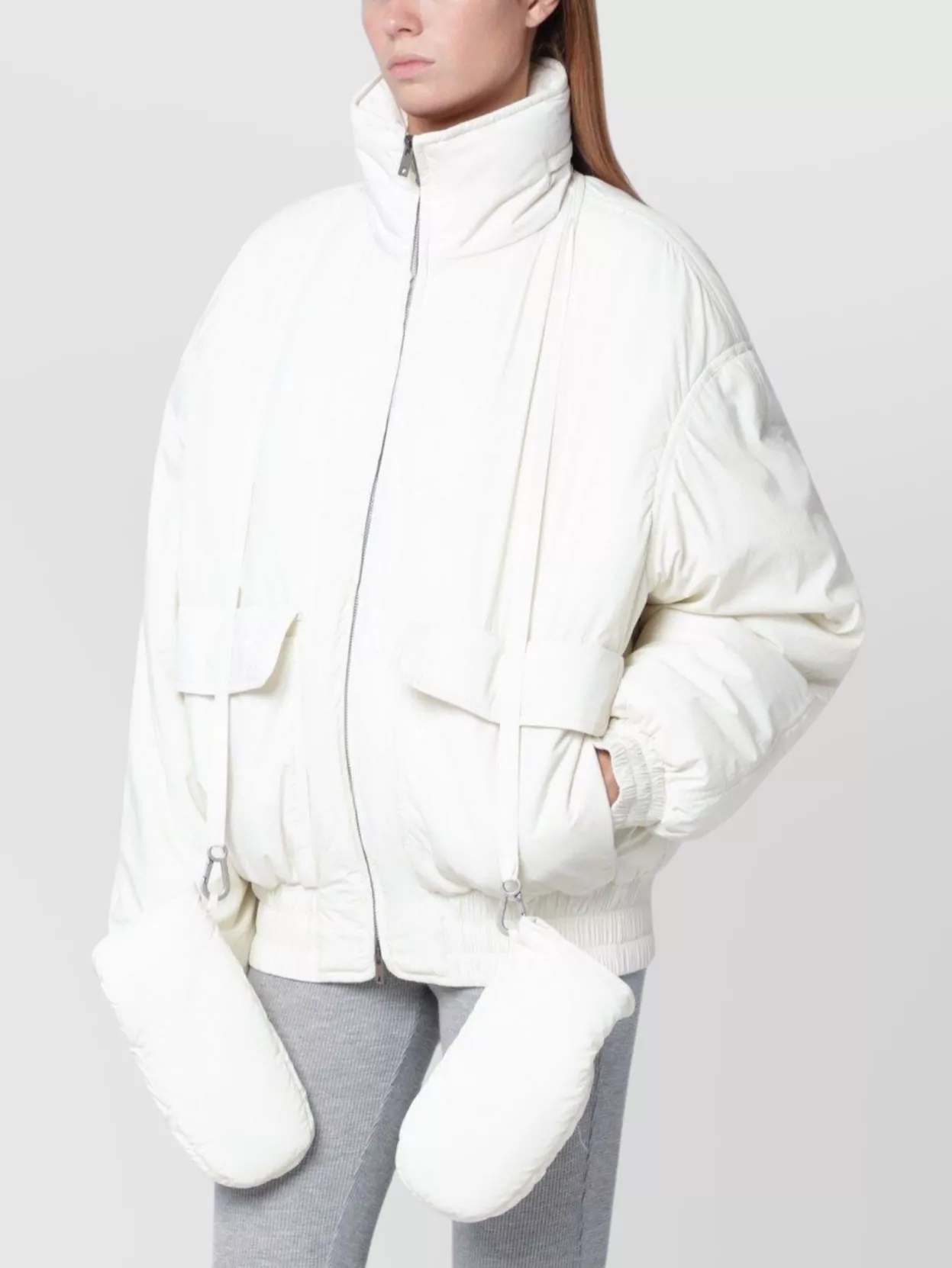 Golden Goose Nylon Zip Jacket High Collar In Multi