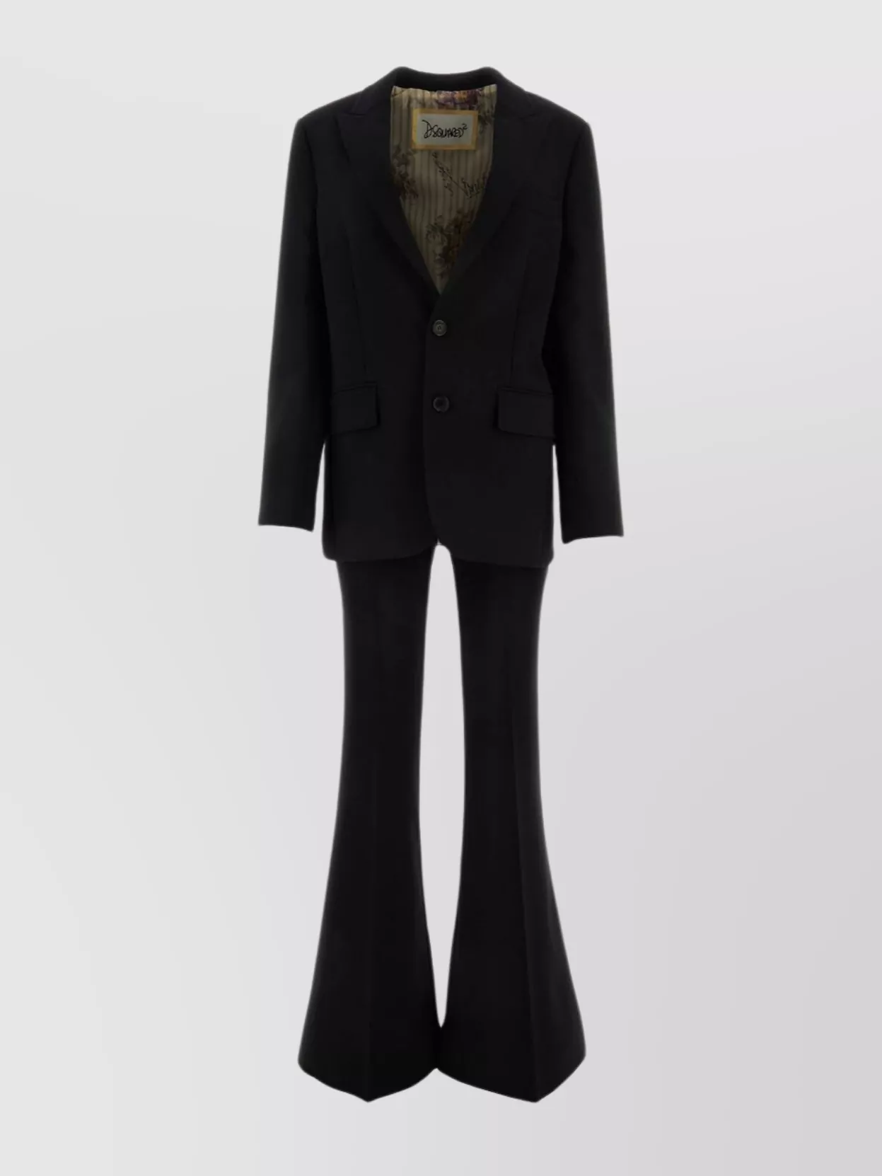 Shop Dsquared2 Flared Trousers Twill Suit Set In Black