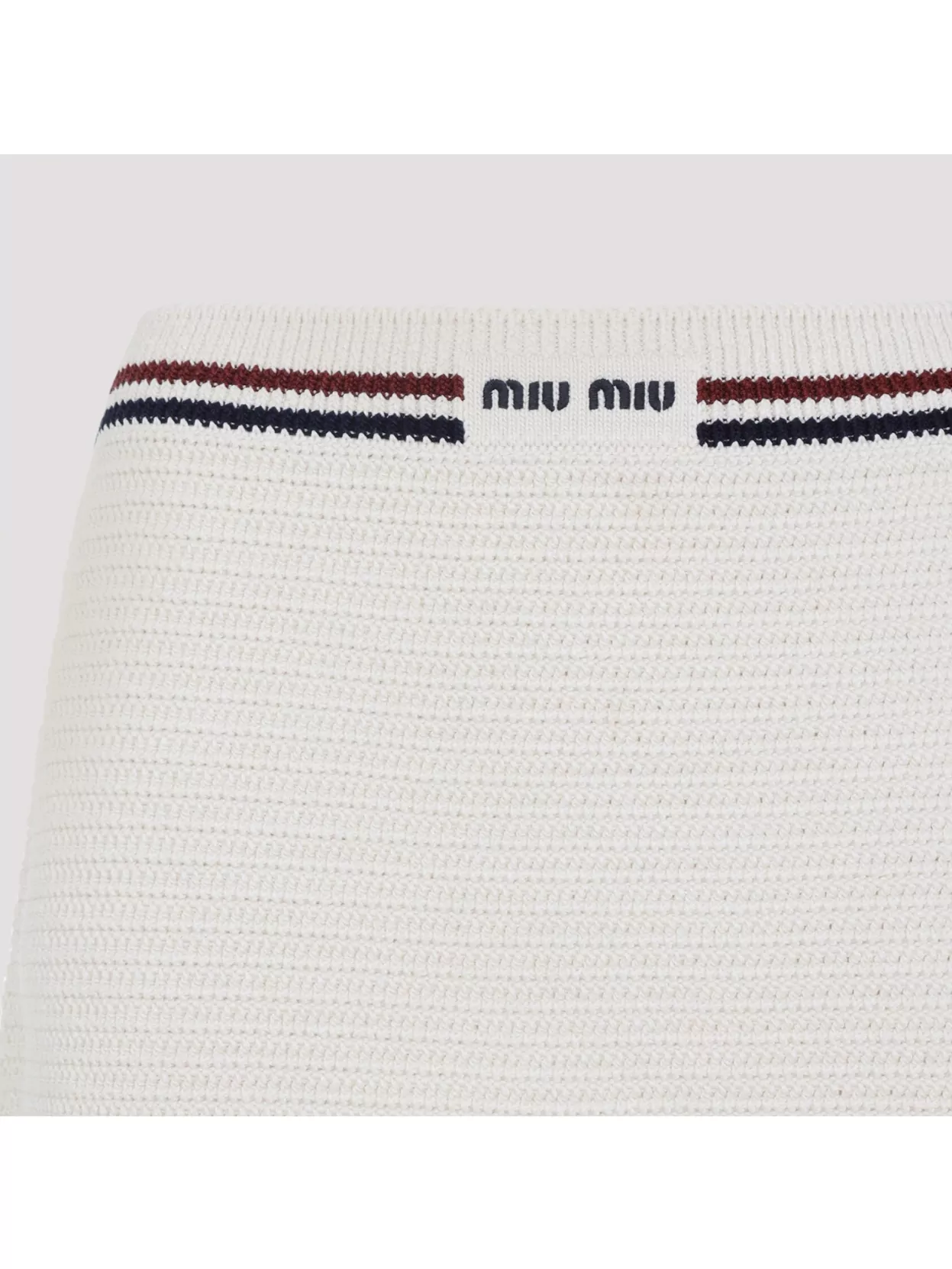 MIU MIU COTTON MINI SKIRT CROCHET EFFECT