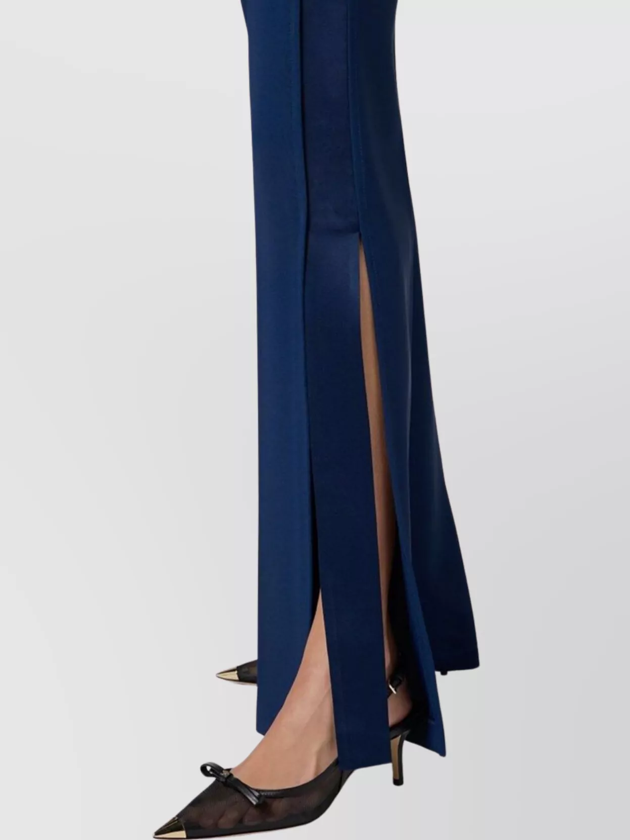 Elisabetta Franchi High Waist Wide Leg Trousers With Side Slits